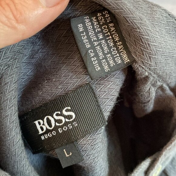 Hugo Boss Grey Dress Shirt relax fit size large - Picture 13 of 15